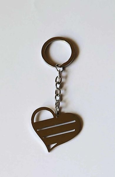 Veskepynt Flatt Metallhjerte, sølv