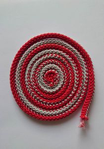 Hovedbilde Mixed 11/26 Lysegrå og Rød - Tykk heklesnor