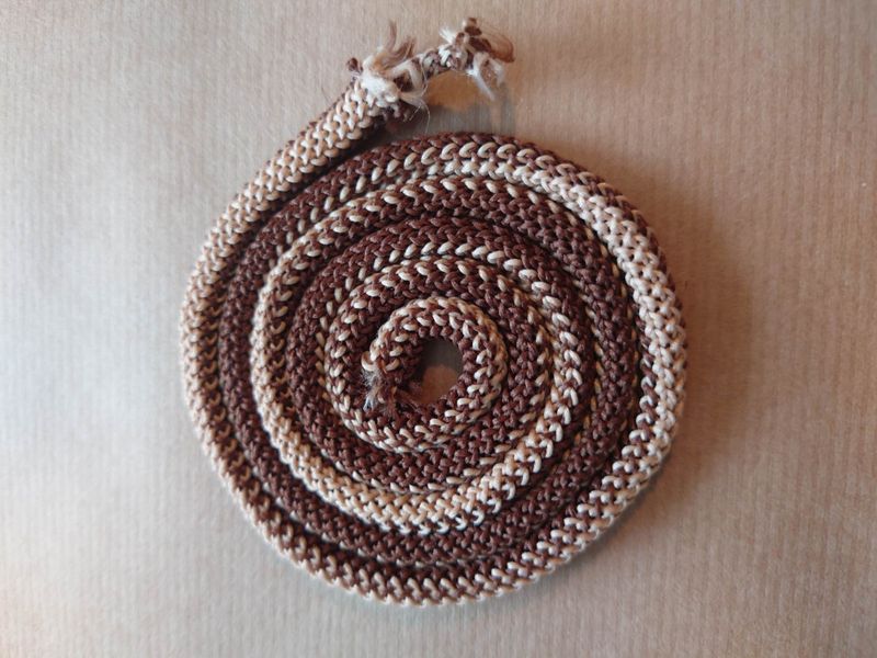 Mixed 4/8 Beige/Sjokolade - Tykk heklesnor